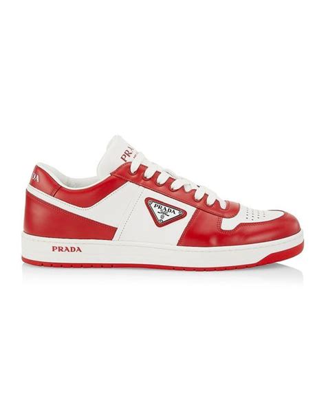 prada white red lesther rubber low top|Prada downtown low top.